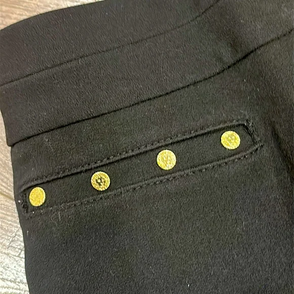 Anne Klein Trousers Dress Pants 12P Black w Gold Hardware - Picture 11 of 16